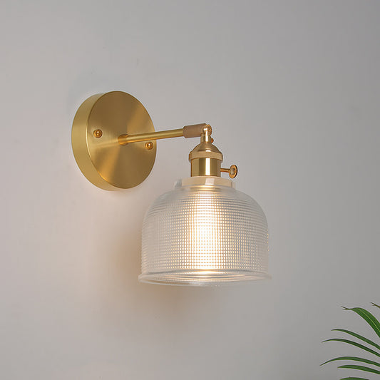 Velora Retro Brass & Glass Wall Light | Vintage Adjustable Sconce Lamp