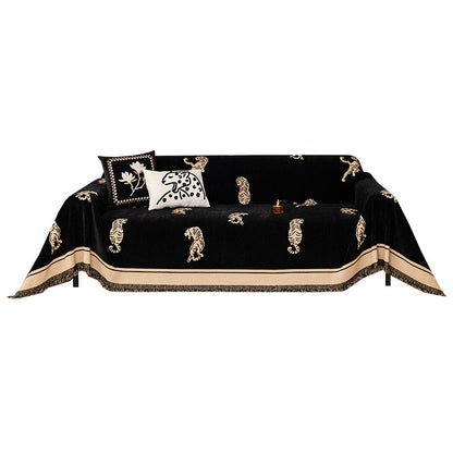 ORYN Chenille Sofa Cover | Tiger & Leopard Pattern Couch Protector