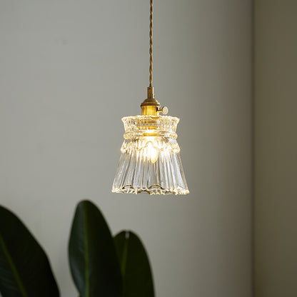 TORN Japanese Glass Lamp | Dining Room Pendant Light with Vintage Features