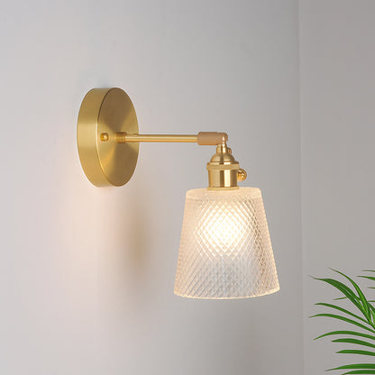 Velora Retro Brass & Glass Wall Light | Vintage Adjustable Sconce Lamp