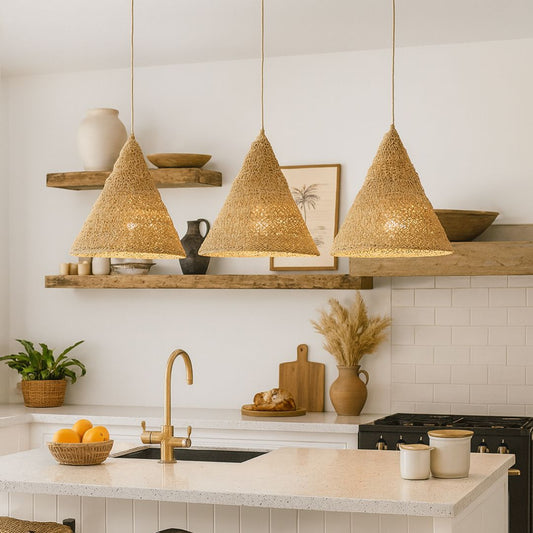 Bali Hemp Lampshade | Handwoven Cone-Shaped Pendant Shade