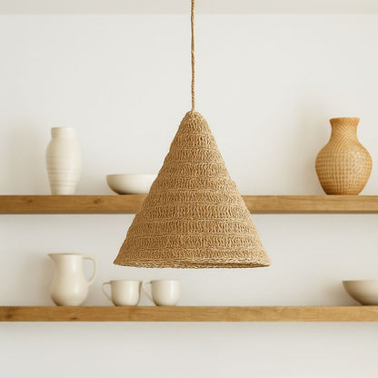Bali Hemp Lampshade | Handwoven Cone-Shaped Pendant Shade