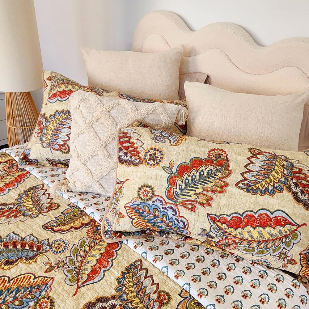Carnaby Bedding Set | King Size Cotton Floral Three-Piece Bedding