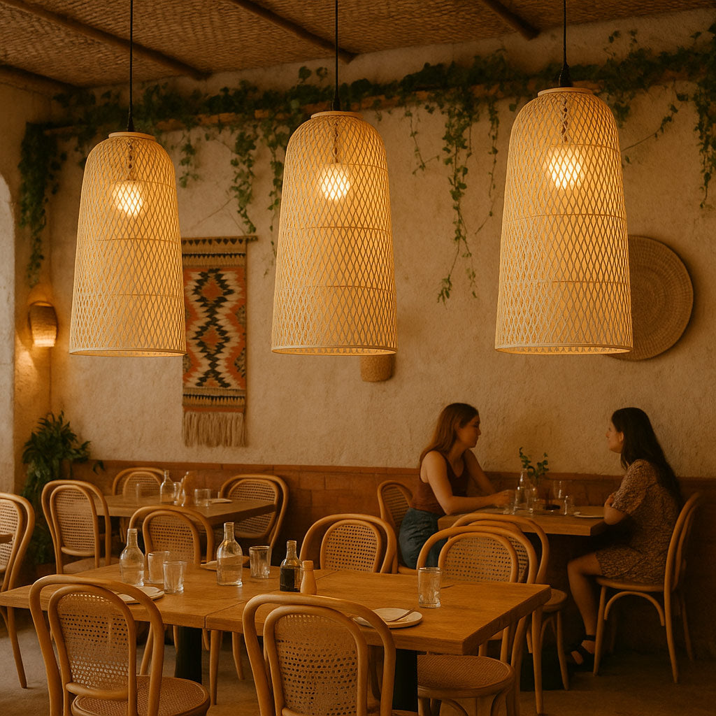 CASITA  Bohemian Style Bamboo Pendant Light | For Homes or Restaurants
