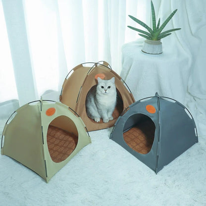 Snoozio Cat Nest | Cozy Camping Tent with Cushion