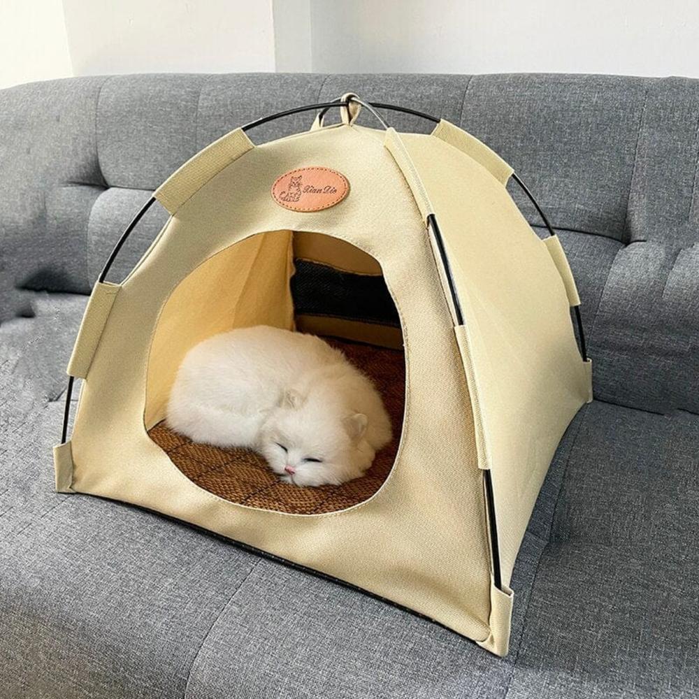Snoozio Cat Nest | Cozy Camping Tent with Cushion