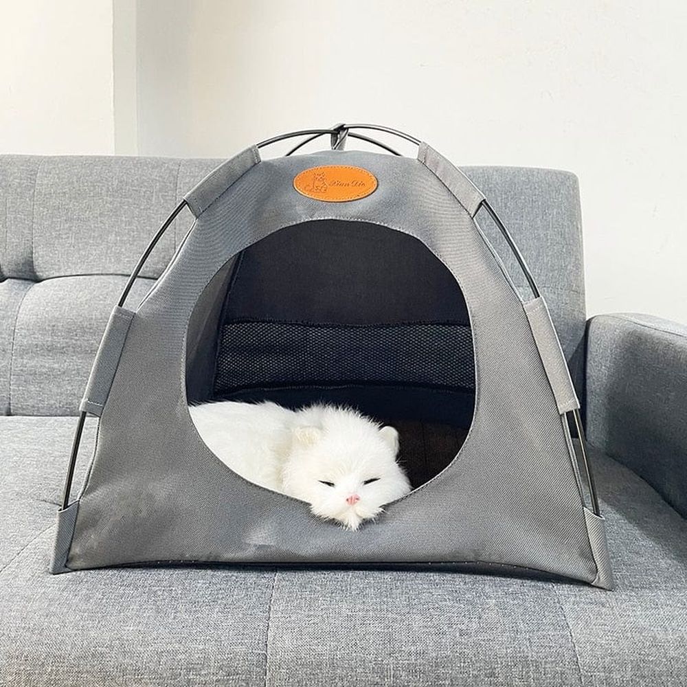Snoozio Cat Nest | Cozy Camping Tent with Cushion