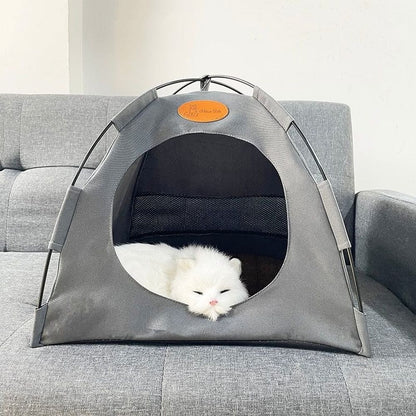 Snoozio Cat Nest | Cozy Camping Tent with Cushion