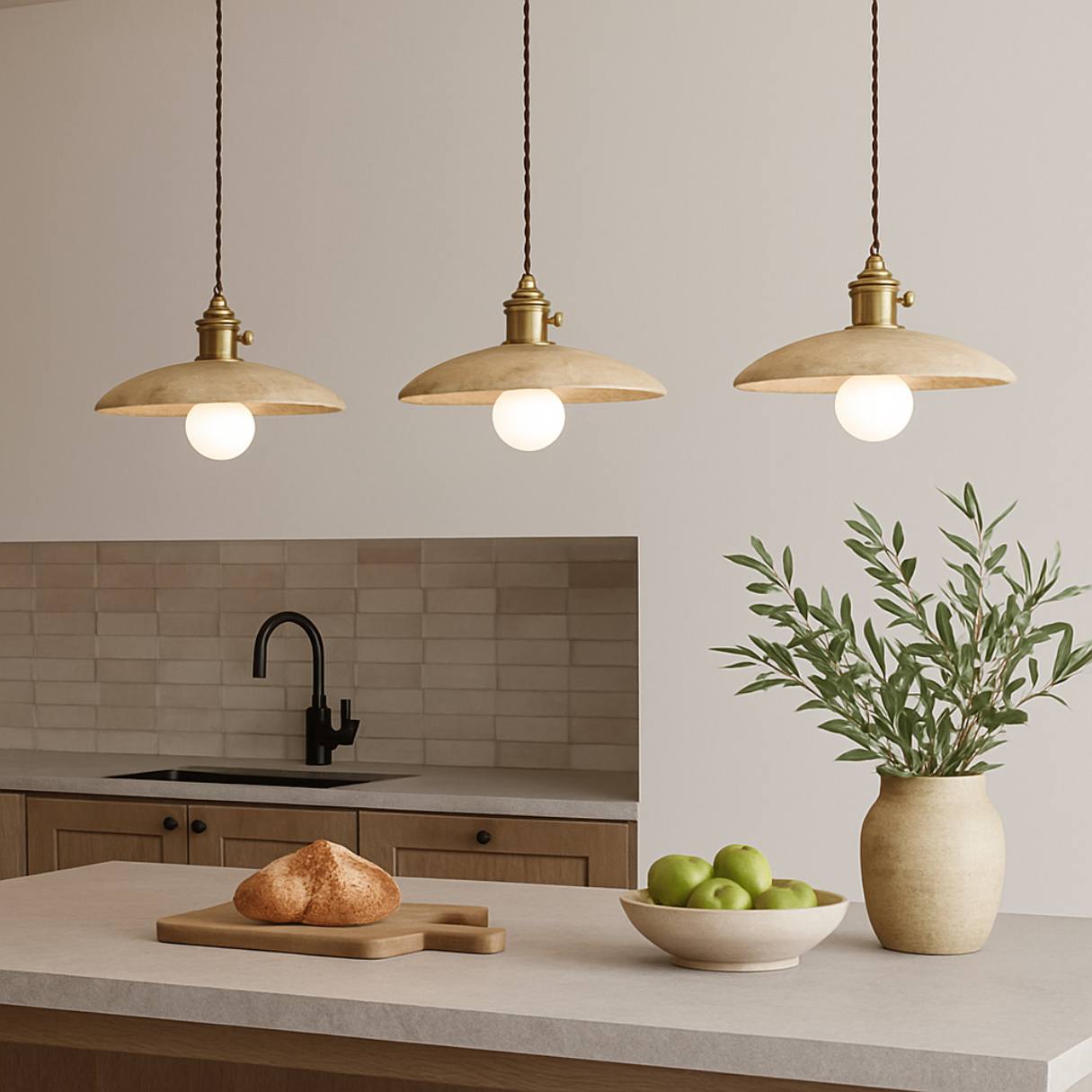 Cavo Travertine & Copper Pendant Lamp | Rustic Industrial Ceiling Light - Styyler