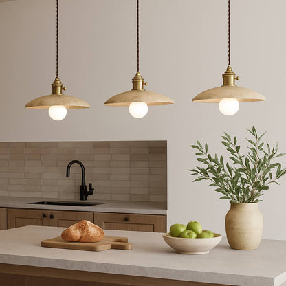 Cavo Travertine & Copper Pendant Lamp | Rustic Industrial Ceiling Light - Styyler