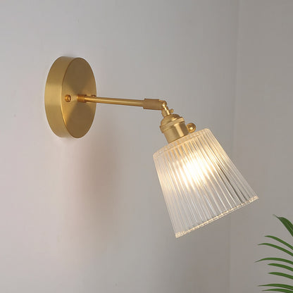 Velora Retro Brass & Glass Wall Light | Vintage Adjustable Sconce Lamp