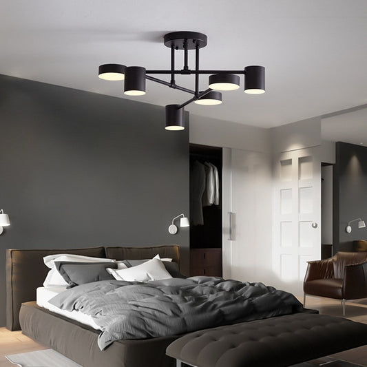 Lunaris Modern Minimalist LED Chandelier | 6-Light Rotatable Pendant for Living and Dining Rooms