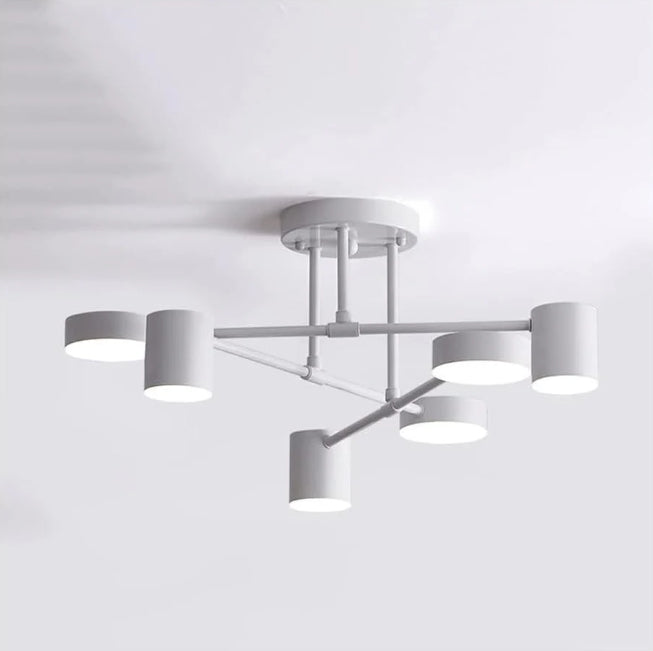 Lunaris Modern Minimalist LED Chandelier | 6-Light Rotatable Pendant for Living and Dining Rooms