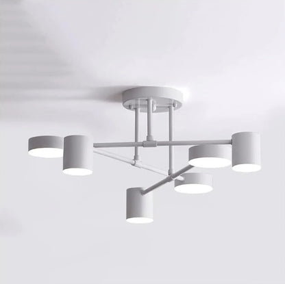 Lunaris Modern Minimalist LED Chandelier | 6-Light Rotatable Pendant for Living and Dining Rooms