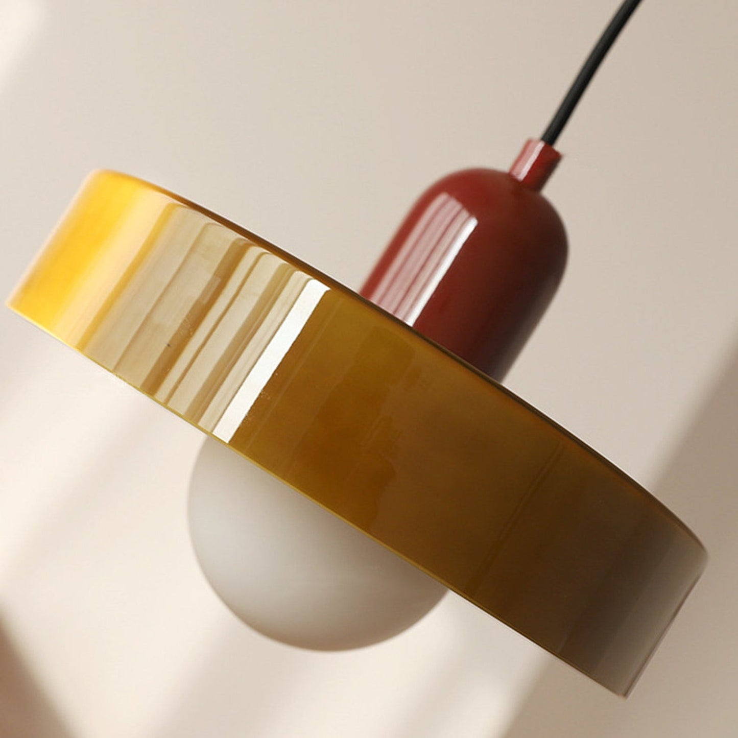 Bauhaus Glass Pendant Light – Adjustable Stained Glass Kitchen Hanging Lights for Modern Home Décor-5