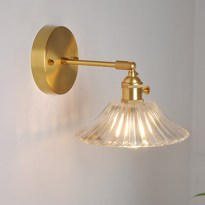 Velora Retro Brass & Glass Wall Light | Vintage Adjustable Sconce Lamp