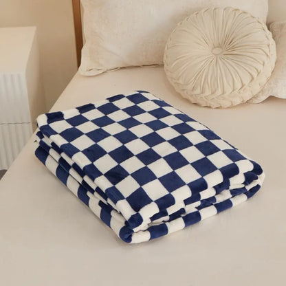 VELO Checkered Flannel Blanket | Soft Lightweight Throw or Nap Blamket