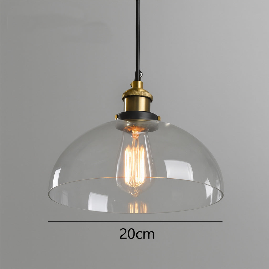 Forge Vintage Industrial Pendant Lamps | Clear Handblown Glass - Styyler