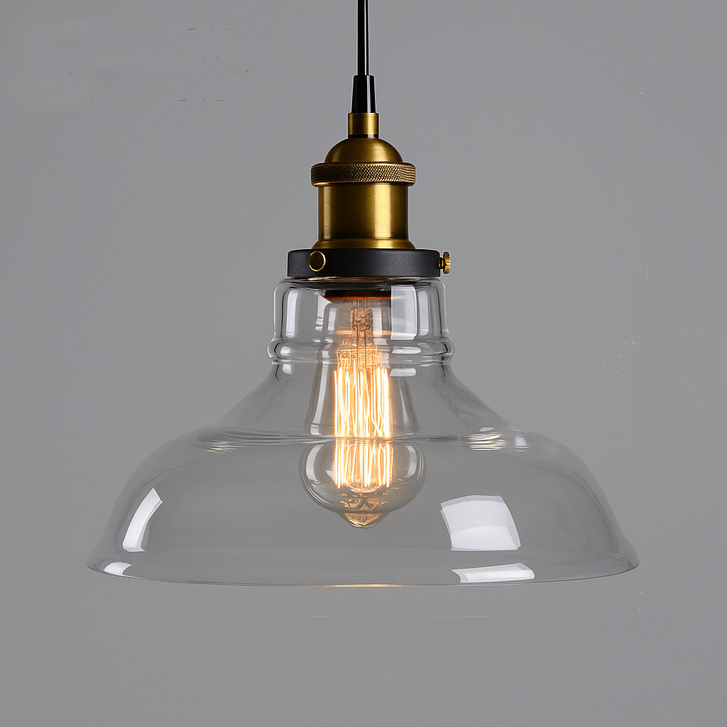 Forge Vintage Industrial Pendant Lamps | Clear Handblown Glass - Styyler
