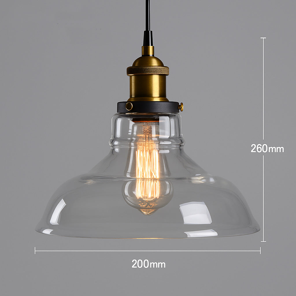 Forge Vintage Industrial Pendant Lamps | Clear Handblown Glass - Styyler