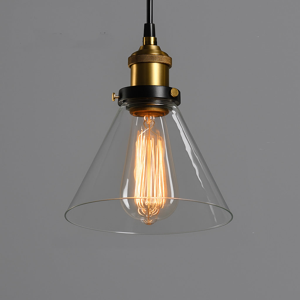 Forge Vintage Industrial Pendant Lamps | Clear Handblown Glass - Styyler