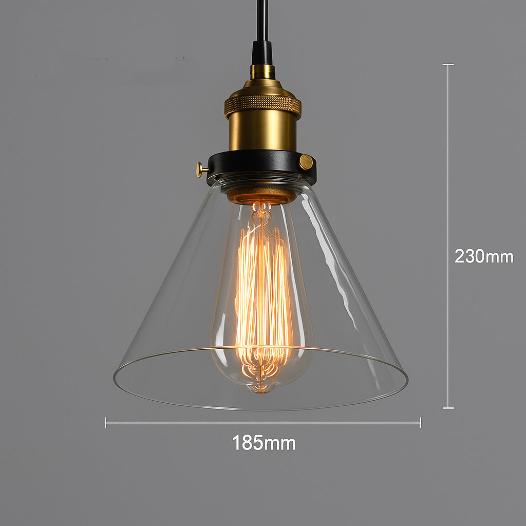 Forge Vintage Industrial Pendant Lamps | Clear Handblown Glass - Styyler