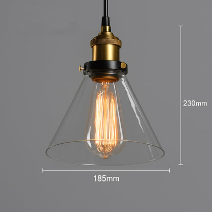 Forge Vintage Industrial Pendant Lamps | Clear Handblown Glass - Styyler