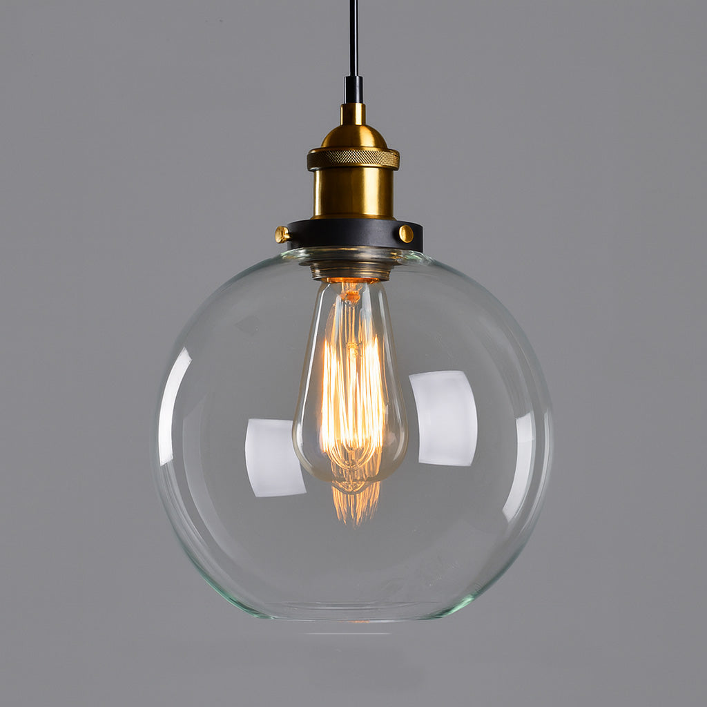 Forge Vintage Industrial Pendant Lamps | Clear Handblown Glass - Styyler