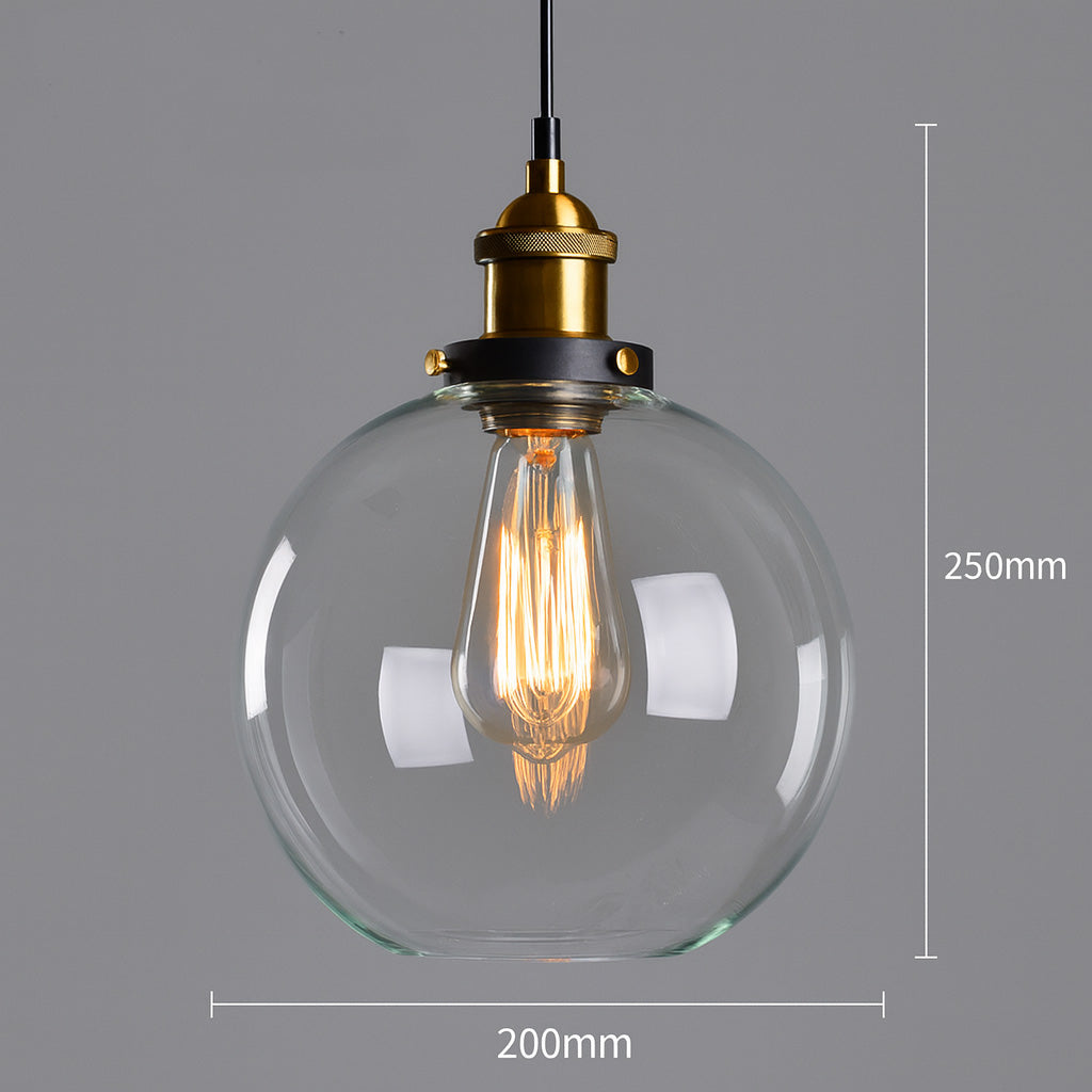 Forge Vintage Industrial Pendant Lamps | Clear Handblown Glass - Styyler