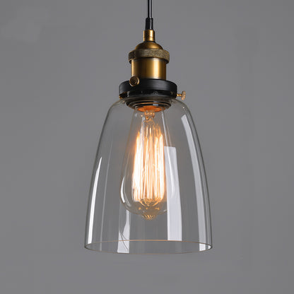Forge Vintage Industrial Pendant Lamps | Clear Handblown Glass - Styyler