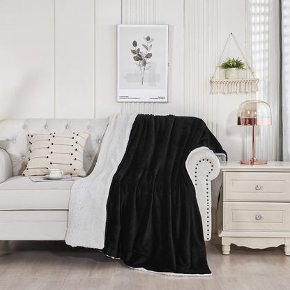 Sherpa Luxe Blanket | Super Soft Fleece Throw for Beds and Sofas | Warm and Durable