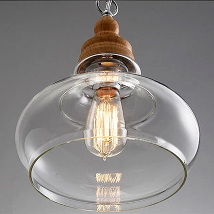 Lunari Nordic Glass & Wood Pendant Light | Designer Hanging Lamp