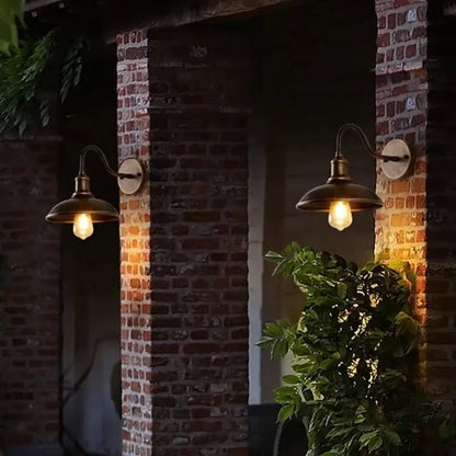 NARO Retro Industrial Style Retro Iron Wall Lamp | Outdoor use for Patios and Gardens