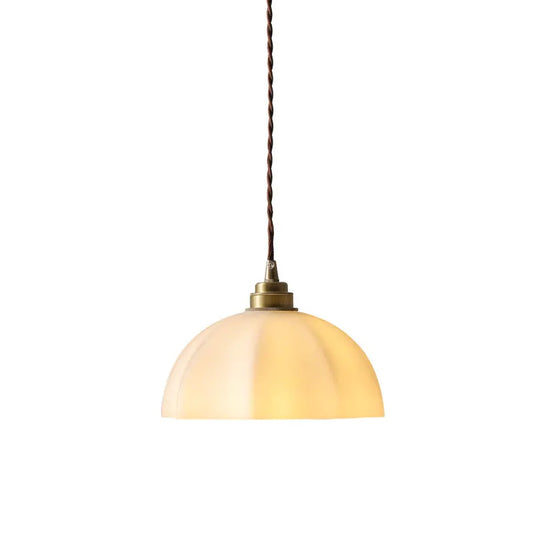 OPED Japanese Wabi-Sabi Brass Pendant Light | Dome Shade Hanging Lamp