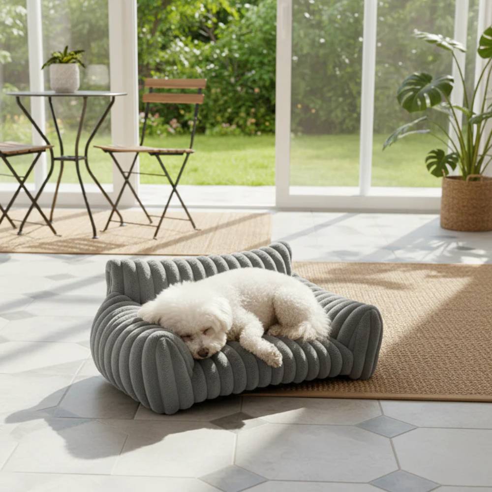 Furino Pet Sofa | Soft Corduroy Fleece Bed for Cats and Small Dogs