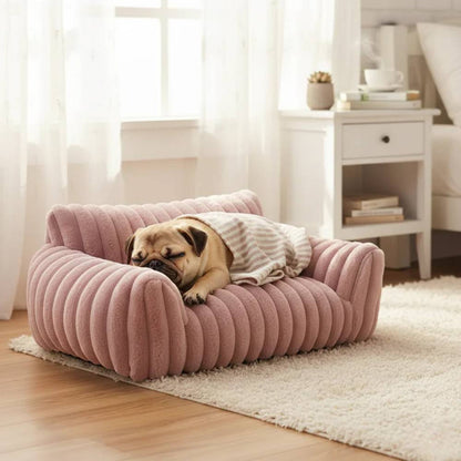 Furino Pet Sofa | Soft Corduroy Fleece Bed for Cats and Small Dogs