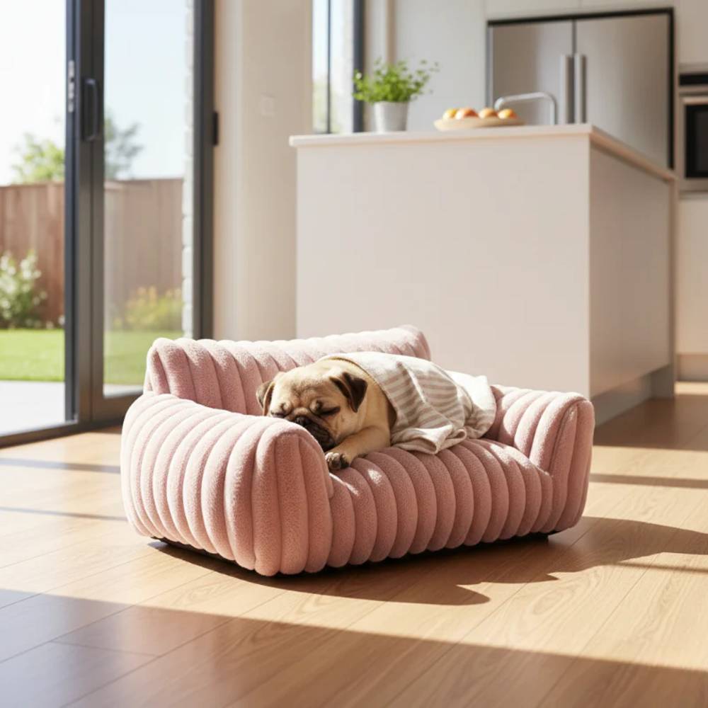 Furino Pet Sofa | Soft Corduroy Fleece Bed for Cats and Small Dogs