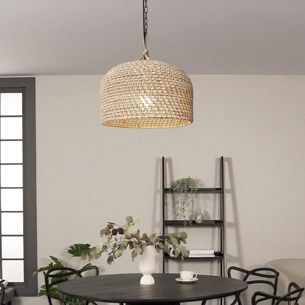 Rustborn Pendent Lamp | Vintage Hemp Rope Woven Zen Lighting