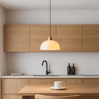 OPED Japanese Wabi-Sabi Brass Pendant Light | Dome Shade Hanging Lamp