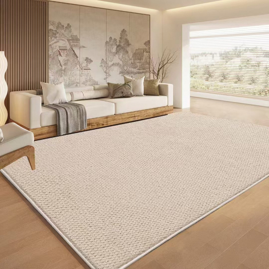 ZenWeave Tatami Style Rug | Flatwoven Japandi Rug in Natural & Light Grey Composite Fibre