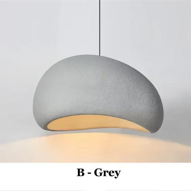 Kumo Pendant Light | Minimalist Sculptural Ceiling Lamp in White or Pebble Gray