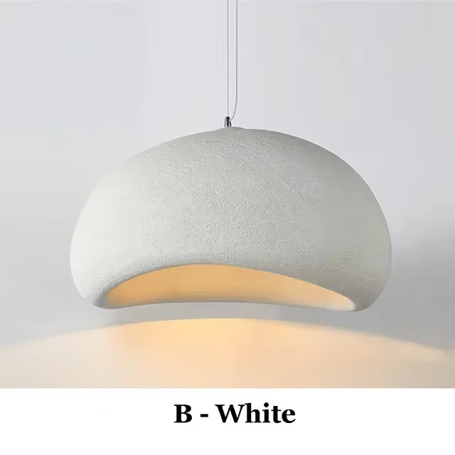 Kumo Pendant Light | Minimalist Sculptural Ceiling Lamp in White or Pebble Gray