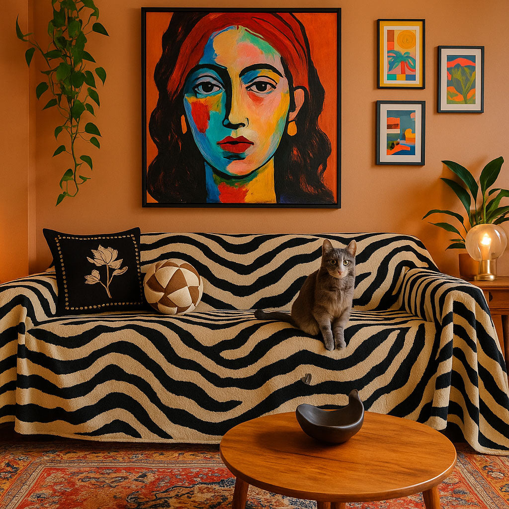 ZEBRA Plush Feel Zebra Print Sofa Cover – Bold, Soft and Stylish - Styyler